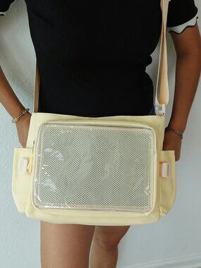 CREAM Crossbody ita bag, Y2K Ita Bag Messenger Bag, Transparent Display ItaBag
